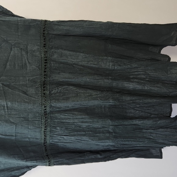 Greater Good Network Women's Hunter Green Sequin Beaded Crinkle Fabric Top 3XL - Picture 10 of 14